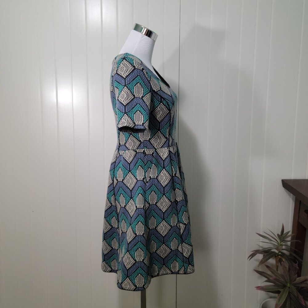 Anthropologie HD In Paris Hollyhock Retro 50s Rockabilly Fit & Flare Knit Dress - Picture 2 of 15